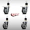Service Caster 4'' SS Thermoplastic Rubber Swivel 1-7/8'' Expanding Stem Caster Set 2 Total Lock Brakes, 4PK SCC-SSEXTTL20S414-TPRB-2-S-2-178 - alternate 2